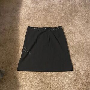 Ann Taylor Black Mini Skirt with Stitch Detail